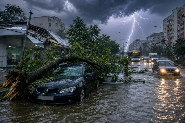 Furtunile din 27 mai au lovit România: inundații, copaci căzuți și trafic paralizat