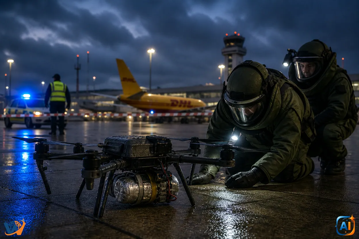 Dronă cu explozibil descoperită pe un aeroport strategic din Germania. Autoritățile vorbesc despre „un nou nivel al amenințării”