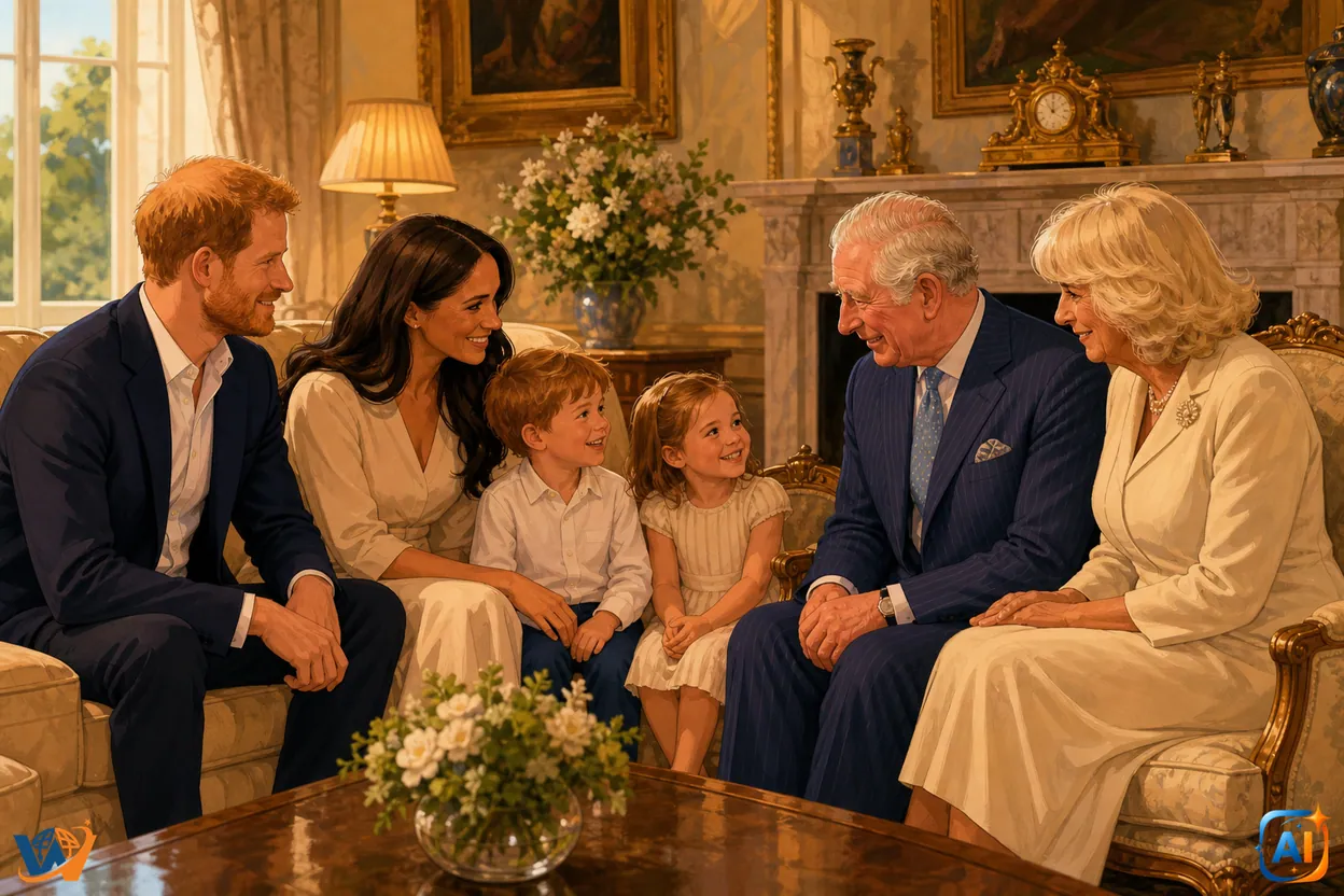 Harry și Meghan s-ar fi întâlnit în secret cu regele Charles și regina Camilla