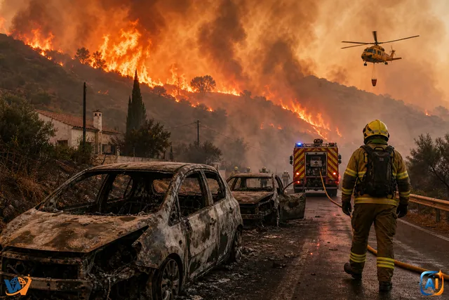 Incendiu devastator în Spania: cel puțin 12 morți, victime găsite carbonizate în mașini