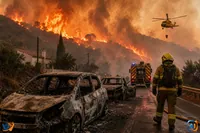 Incendiu devastator în Spania: cel puțin 12 morți, victime găsite carbonizate în mașini