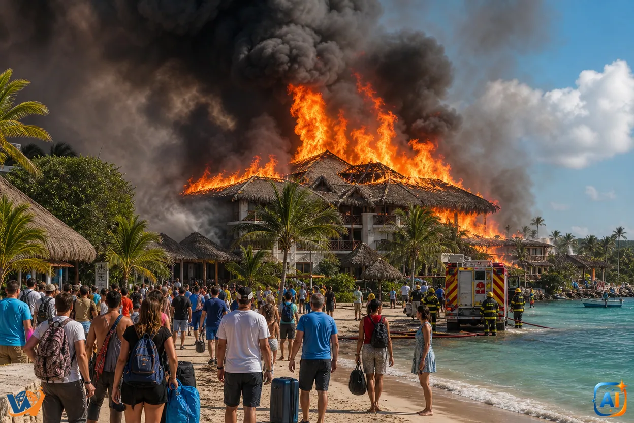 Incendiu devastator într-un resort din Republica Dominicană - O turistă a murit, aproape 1.700 de oameni evacuați