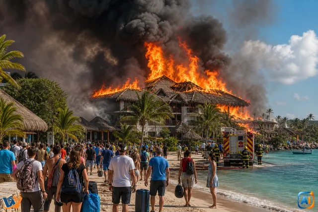 Incendiu devastator într-un resort din Republica Dominicană - O turistă a murit, aproape 1.700 de oameni evacuați