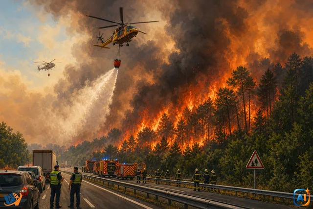 Incendiu uriaș lângă Paris, flăcările cuprind Europa încinsă