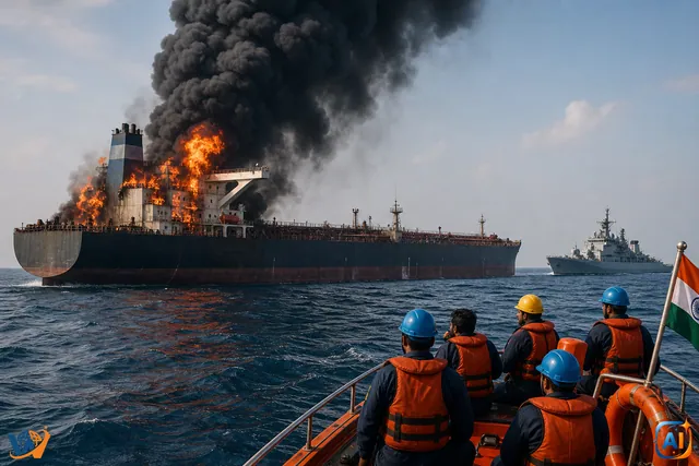 Incendiu la bordul unui petrolier în largul Omanului. Toți cei 24 de marinari au fost salvați