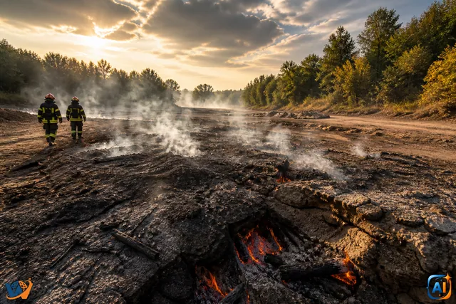 Focul care arde sub pământ în România: 30 ha afectate