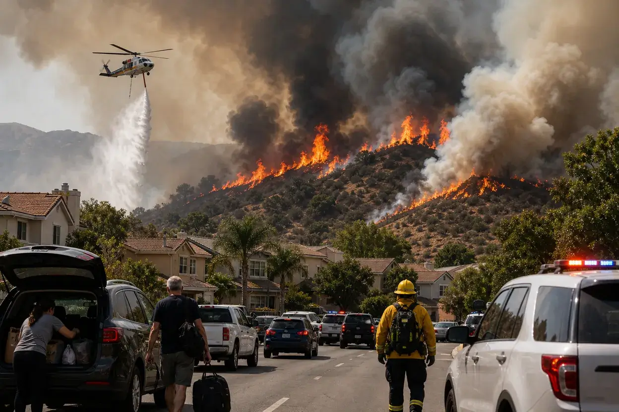 Incendiu violent în California. Mii de oameni evacuați de urgență