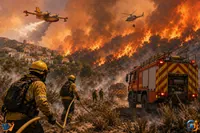 Incendiul devastator din Spania: pompierii trec la ofensivă după moartea a trei persoane