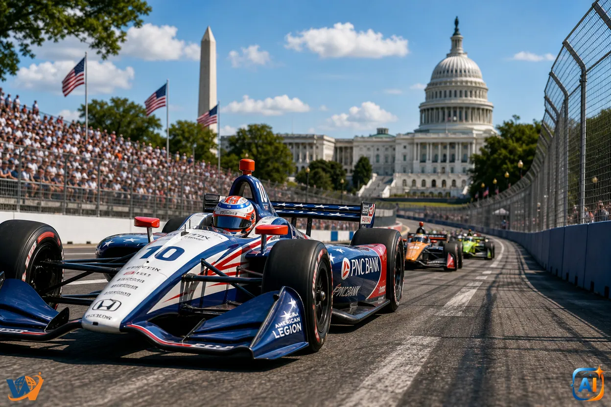 IndyCar face istorie la Washington. 25 de piloți aleargă printre simbolurile Americii