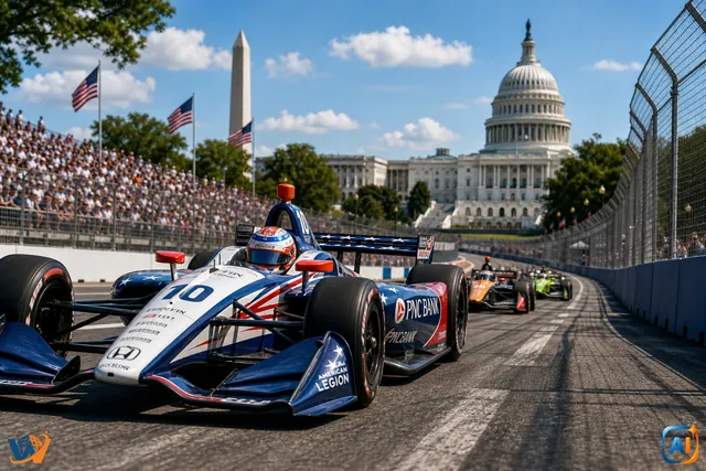 IndyCar face istorie la Washington. 25 de piloți aleargă printre simbolurile Americii