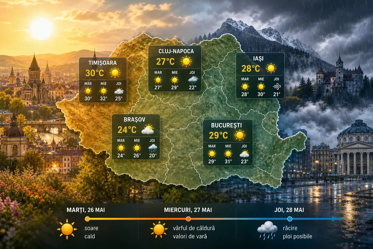 AI Pulse Meteo: Soare, cald, apoi răcire