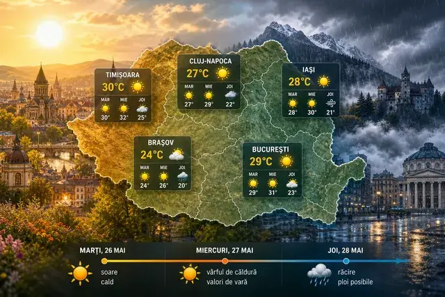 AI Pulse Meteo: Soare, cald, apoi răcire