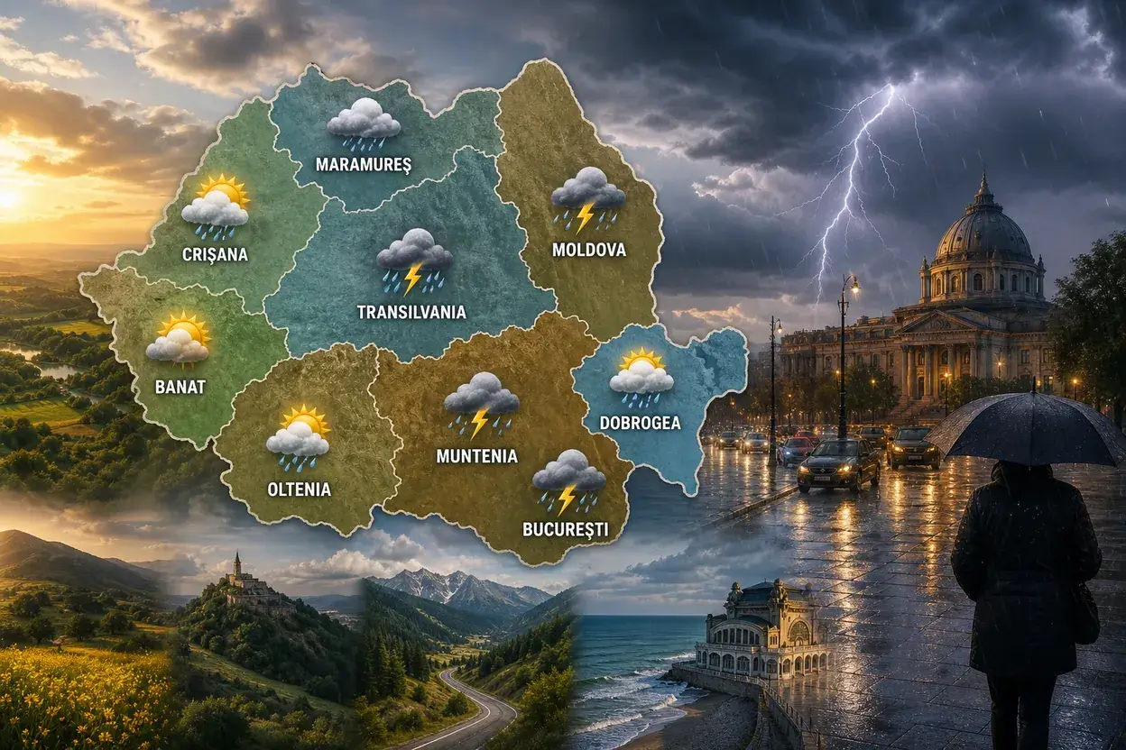 Pulse Meteo: Vremea pe 31 mai - ploi, tunete și maxime de 29°C