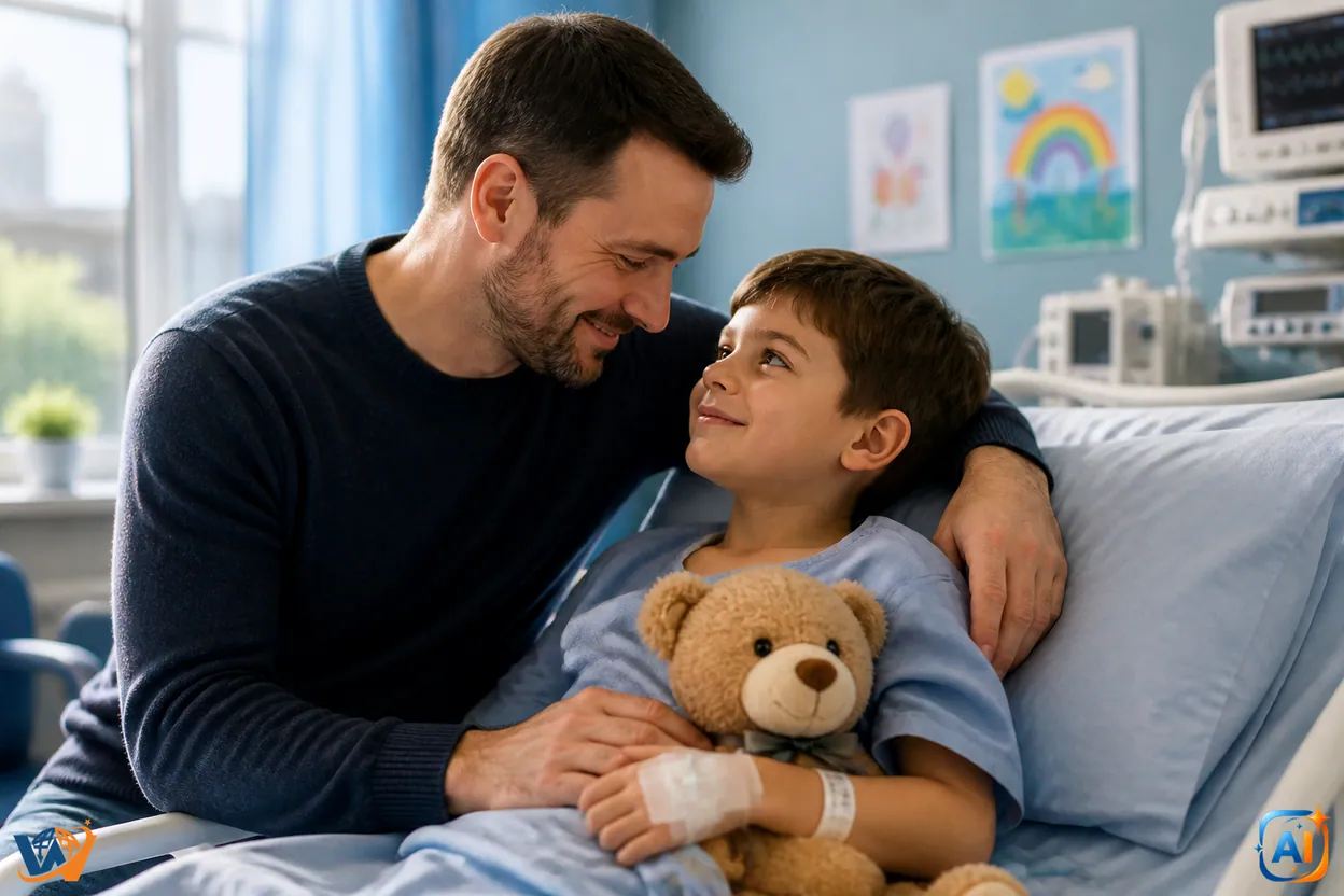 Transplant extrem de rar: un tată își salvează copilul