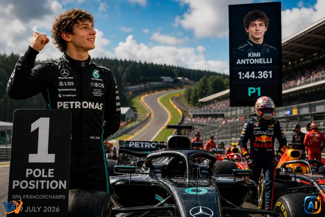 Kimi Antonelli, senzația sezonului în Formula 1. Italianul pleacă din pole position la Spa