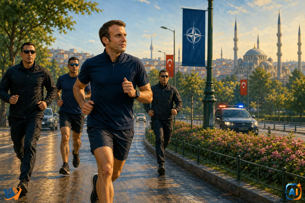 Macron a alergat prin Ankara înaintea summitului NATO