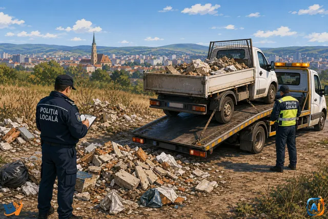 Mașină confiscată pentru deșeuri aruncate ilegal