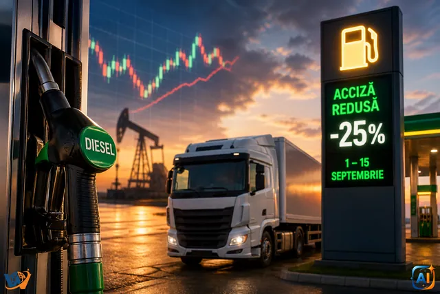 Reducerea accizei la motorină crește la 25% în septembrie