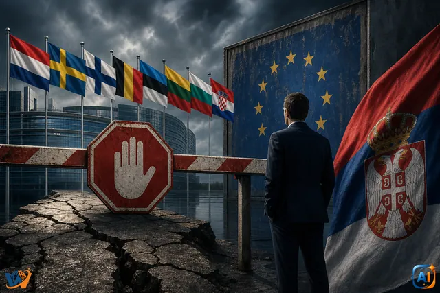 Opt țări UE blochează Serbia