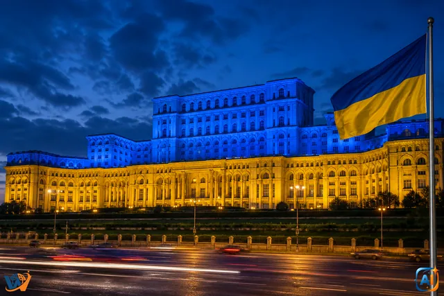 Palatul Parlamentului, iluminat pentru Ucraina chiar în orele de vârf