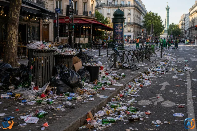 Parisul, îngropat în gunoaie după Fête de la Musique