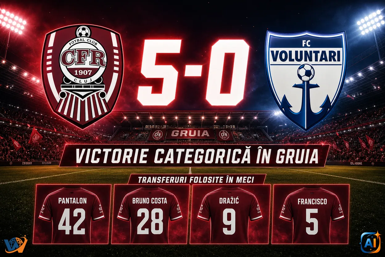 Patru transferuri au debutat în SuperLigă. CFR le-a prezentat cu un 5-0
