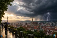 AI Pulse Meteo: Ploi și furtuni la Cluj-Napoca. După-amiaza aduce vreme instabilă
