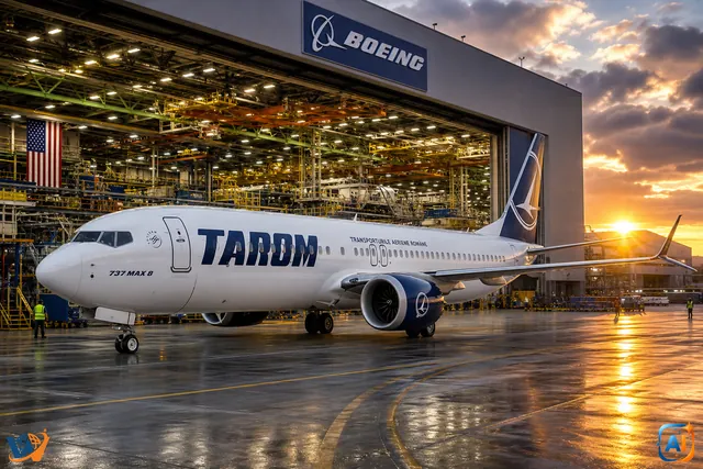Primul Boeing 737 MAX al TAROM a ieșit de pe linia de asamblare