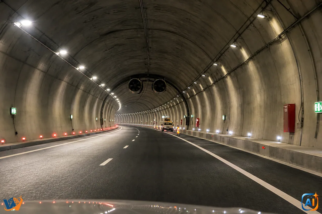 Primul tunel de autostradă, filmat pe A1 Sibiu-Pitești