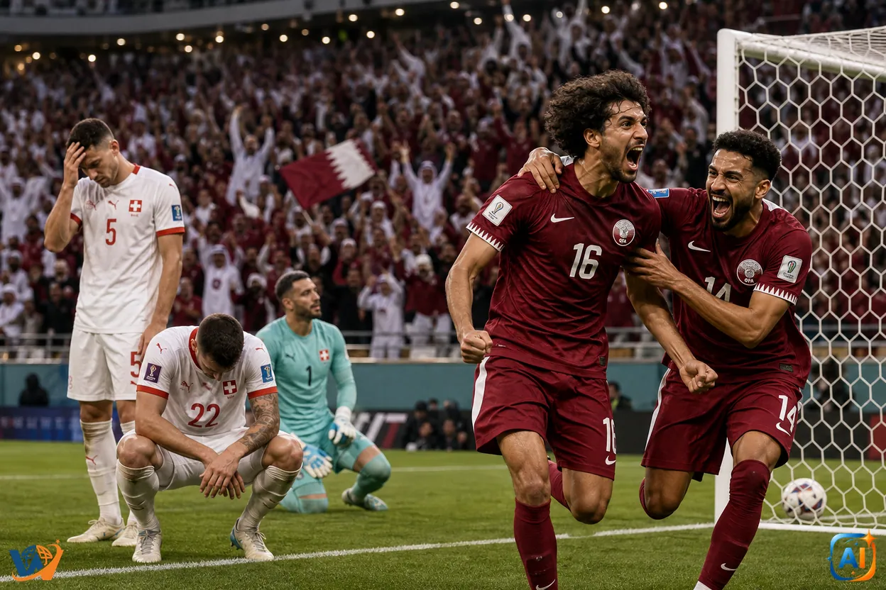 Qatar șochează Elveția în prelungiri