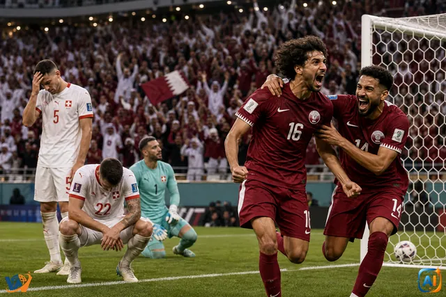 Qatar șochează Elveția în prelungiri
