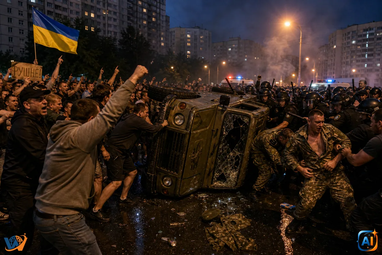 Revoltă violentă la Liov din cauza recrutării militare