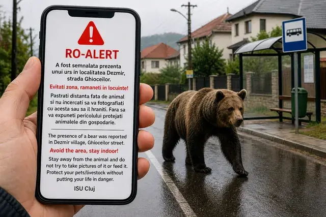 RO-ALERT în Dezmir: urs văzut pe strada Ghioceilor