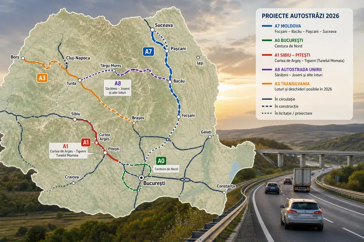 România accelerează pe autostrăzi: proiectele-cheie din 2026