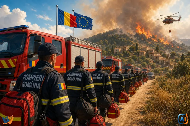 România trimite un nou contingent de pompieri în Franța pentru lupta cu incendiile de pădure