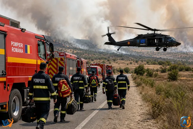 România trimite 69 de pompieri și un Black Hawk în Serbia