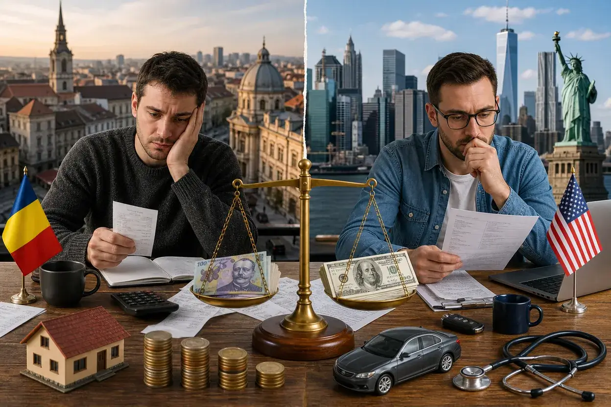Salariu american vs. salariu românesc în 2026: cât câștigi, cât cheltuiești, cât rămâne