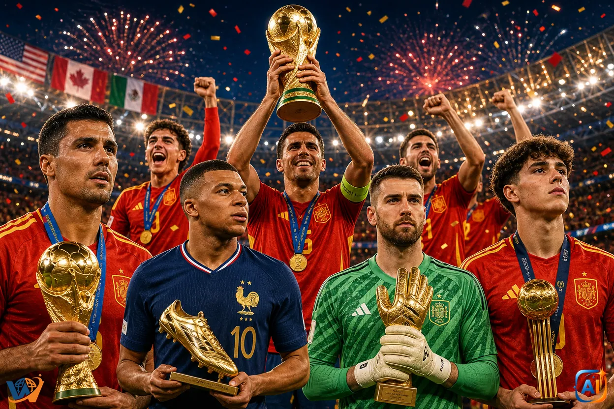 Spania domină Mondialul 2026! Rodri, Mbappé și Unai Simón au cucerit premiile turneului
