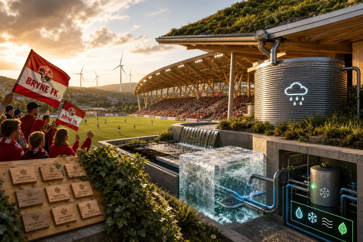 Stadion construit de fani și răcit cu apă de ploaie
