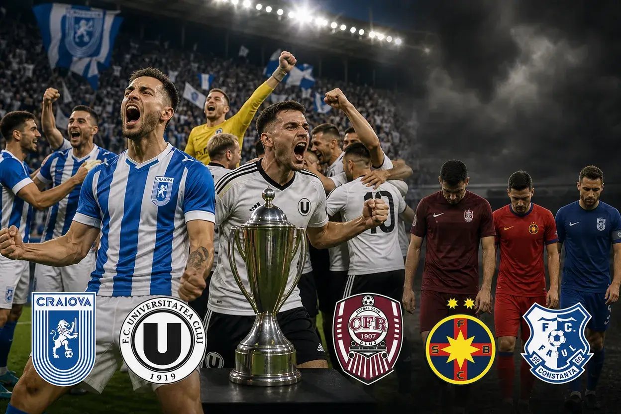 De la dominația CFR–FCSB la surpriza Craiova–U Cluj: cum s-a schimbat SuperLiga