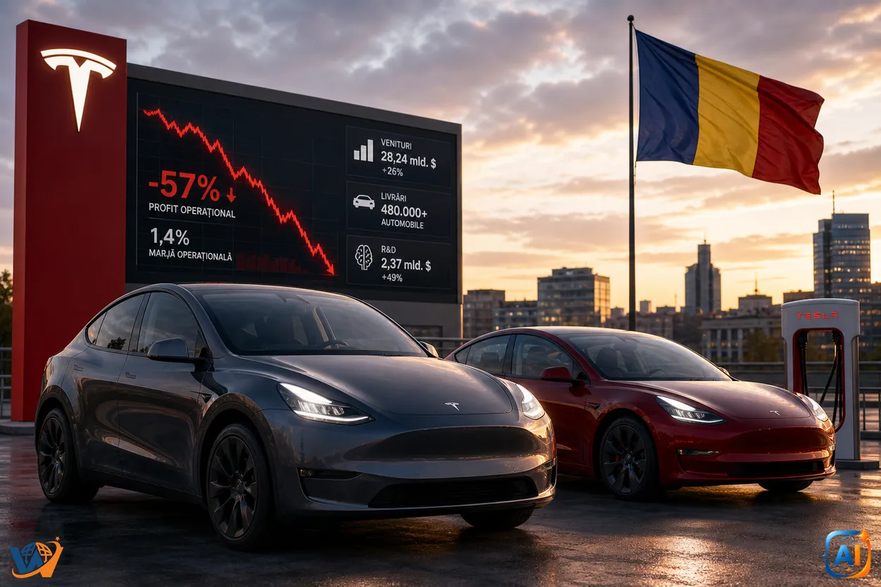 Tesla pierde profit, dar domină electricele din România