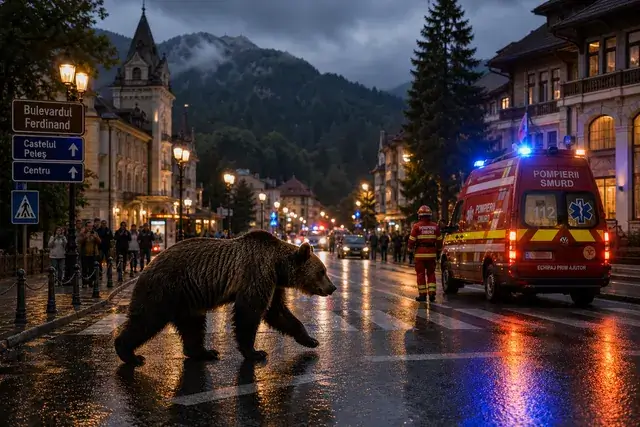 Urs pe bulevard în Sinaia: RO-Alert emis