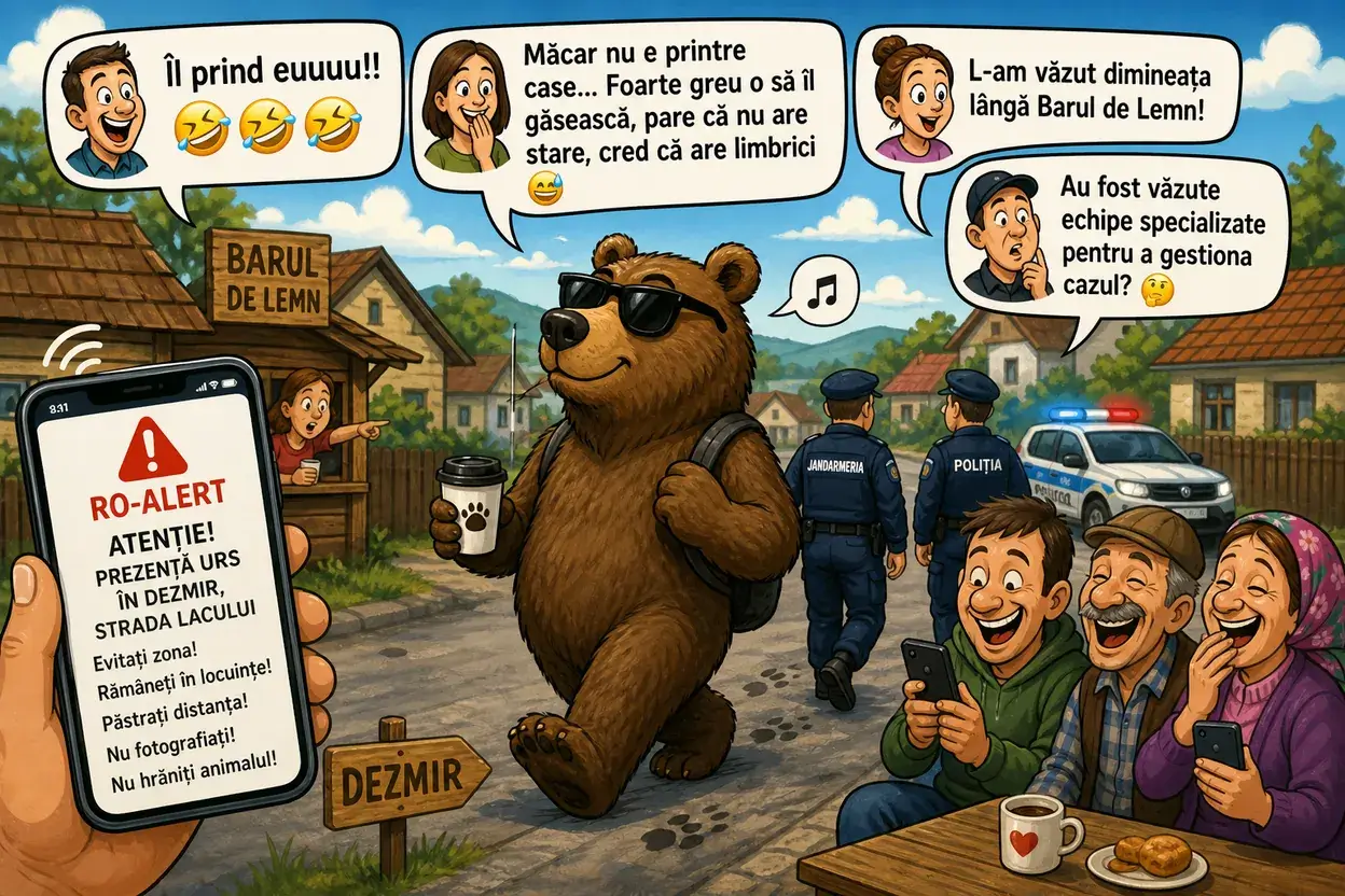 Ursul din Dezmir, vedetă pe Facebook după noua alerta RO-Alert