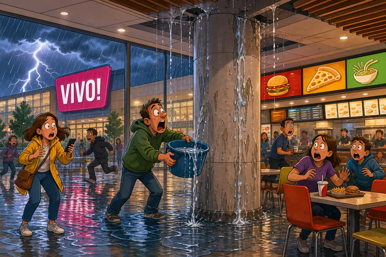 VIVO! Cluj, inundat după furtuna de miercuri