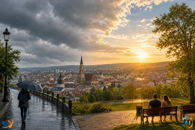 Vreme schimbătoare azi la Cluj: ploaie dimineața, apoi 26°C