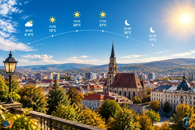 Vremea la Cluj azi: soare, dimineață rece și până la 21°C