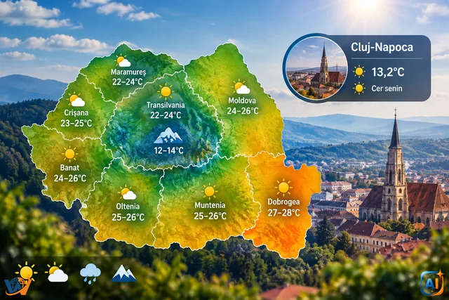 WoW Pulse Meteo: Vremea în România și Cluj, 14 septembrie. Ce anunță ANM