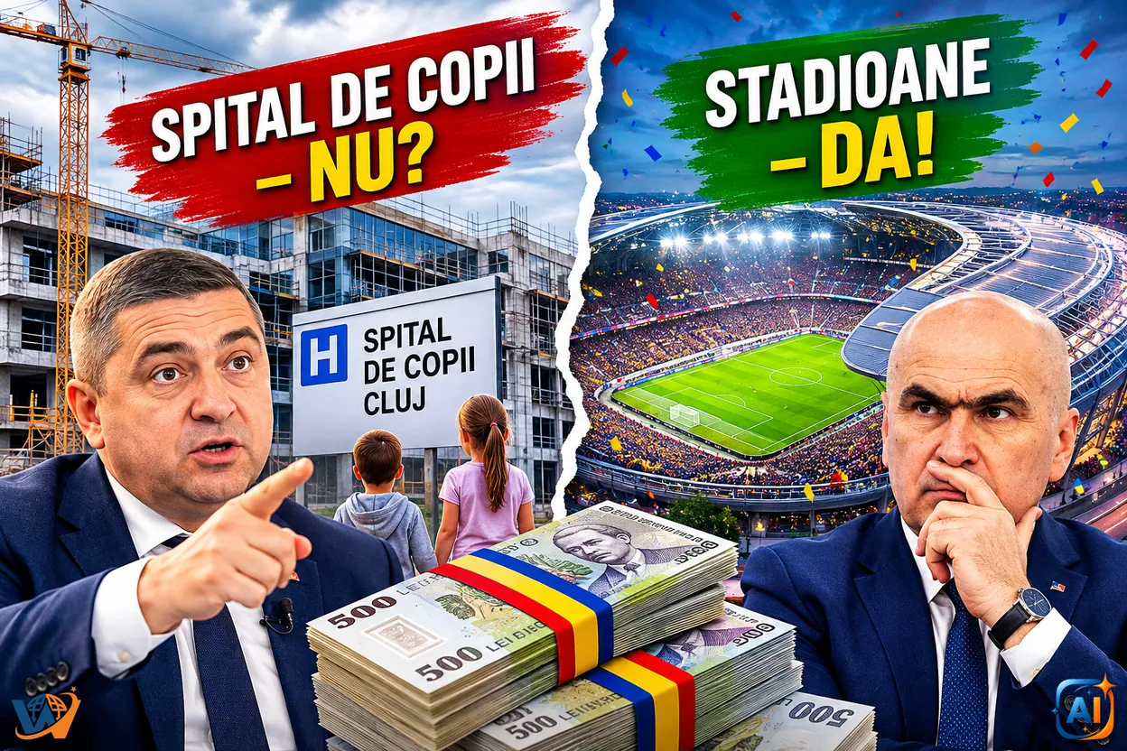Alin Tișe atacă Guvernul Bolojan: bani pentru stadioane, nu spital