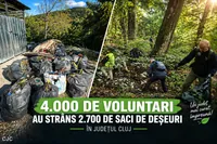 4.000 de voluntari au strâns 2.700 de saci de deșeuri în județul Cluj