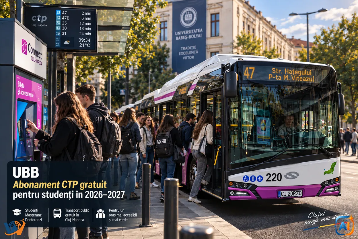 Abonament CTP gratuit pentru studenții UBB în 2026–2027